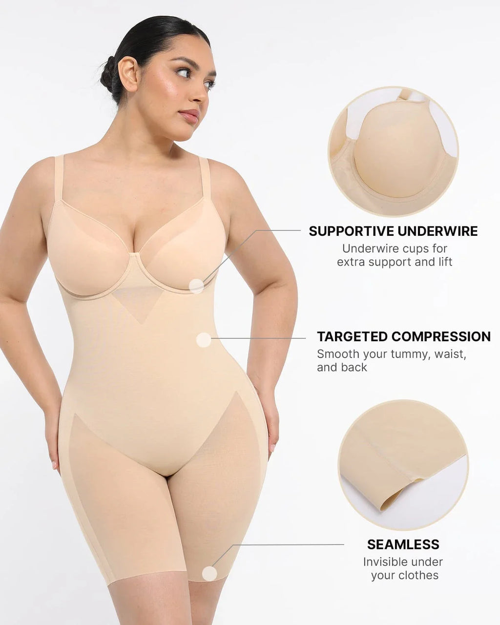 Bare Essentials™ Cream Touch™ Full Coverage Seamless Shaping Bodysuit