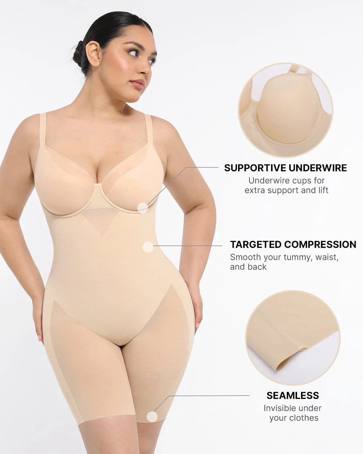 Bare Essentials™ Cream Touch™ Full Coverage Seamless Shaping Bodysuit