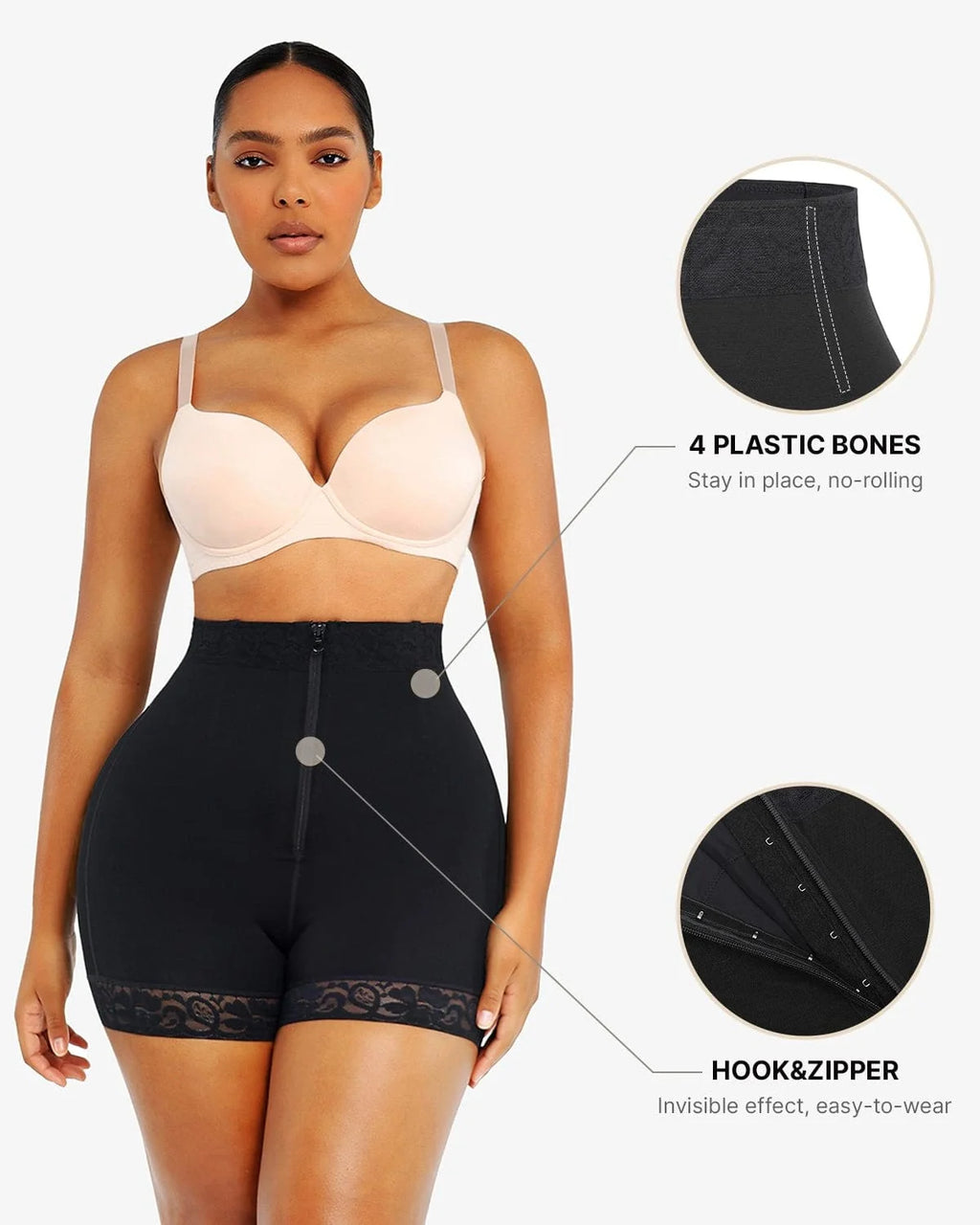 Bare Essentials™ AirSlim® Lace Steel Boned Butt Enhancer Short