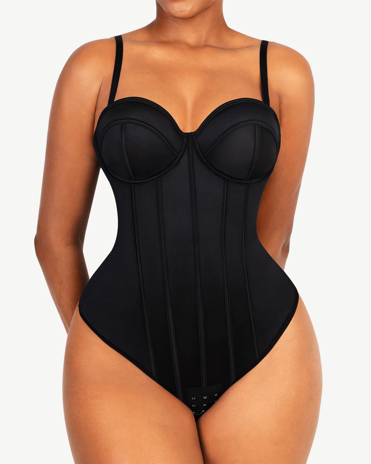 Bare Essentials™ AirSlim® Retro-style Cupped Bra-free Thong Bodysuit