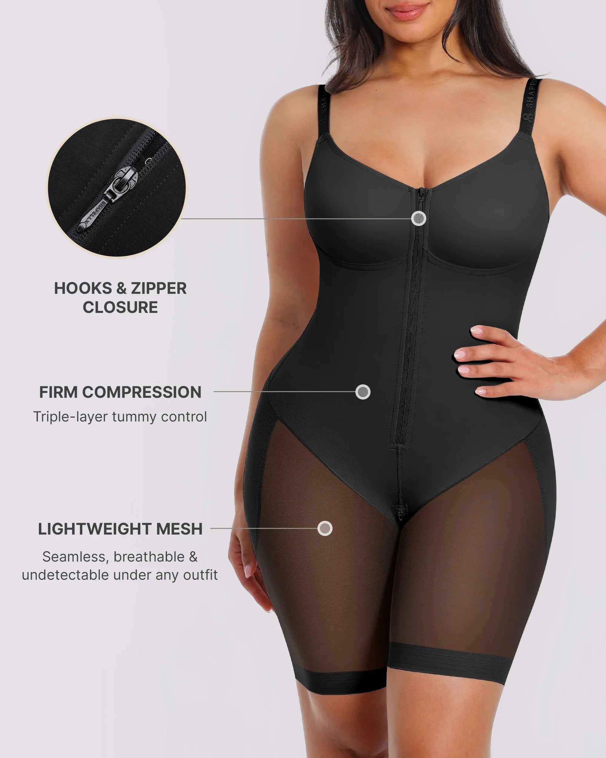 Bare Essentials™ AirSlim® Hourglass Full Body Mid Thigh Bodysuit