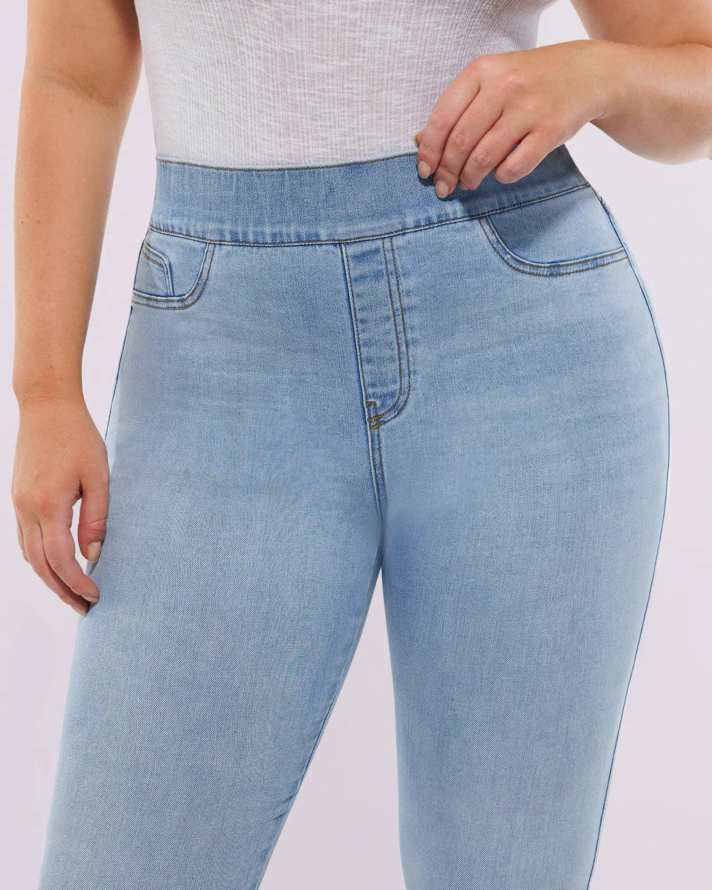 Bare Essentials™ High-Waisted Padded Hip Skinny Jeans