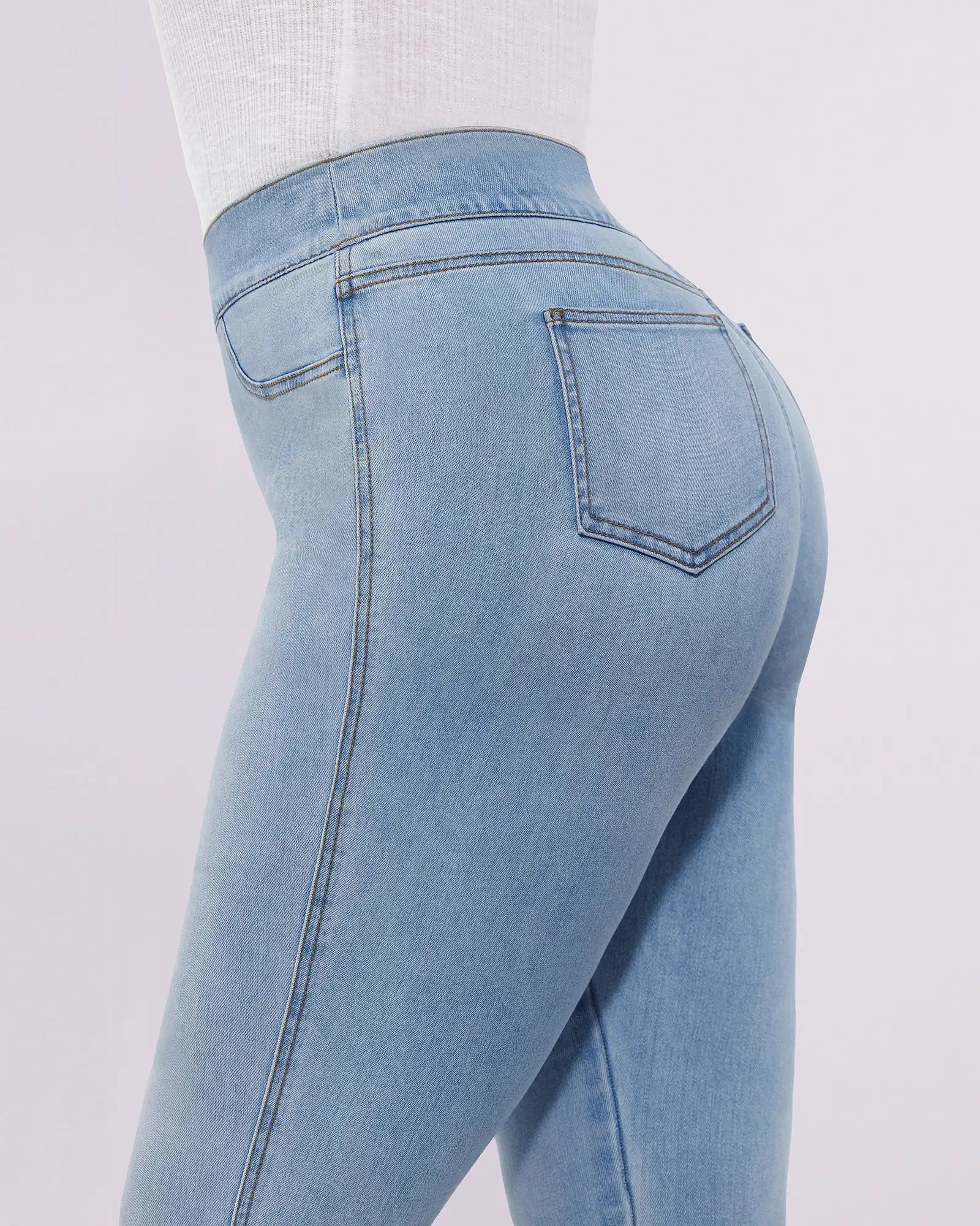 Bare Essentials™ High-Waisted Padded Hip Skinny Jeans