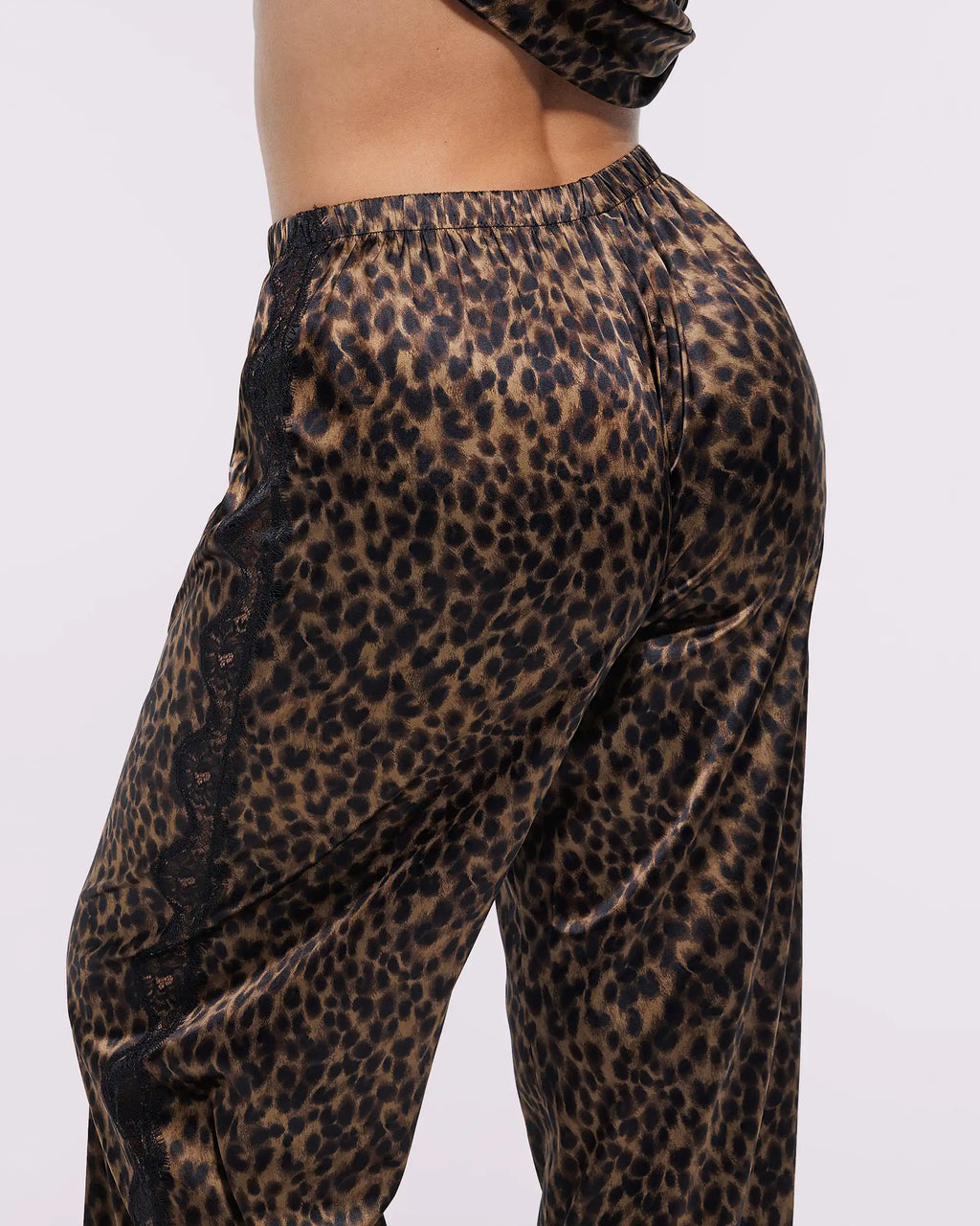 Bare Essentials™ Satin Lace Pajama Pants Set