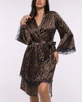 Bare Essentials™ Satin Lace Pajama Robe