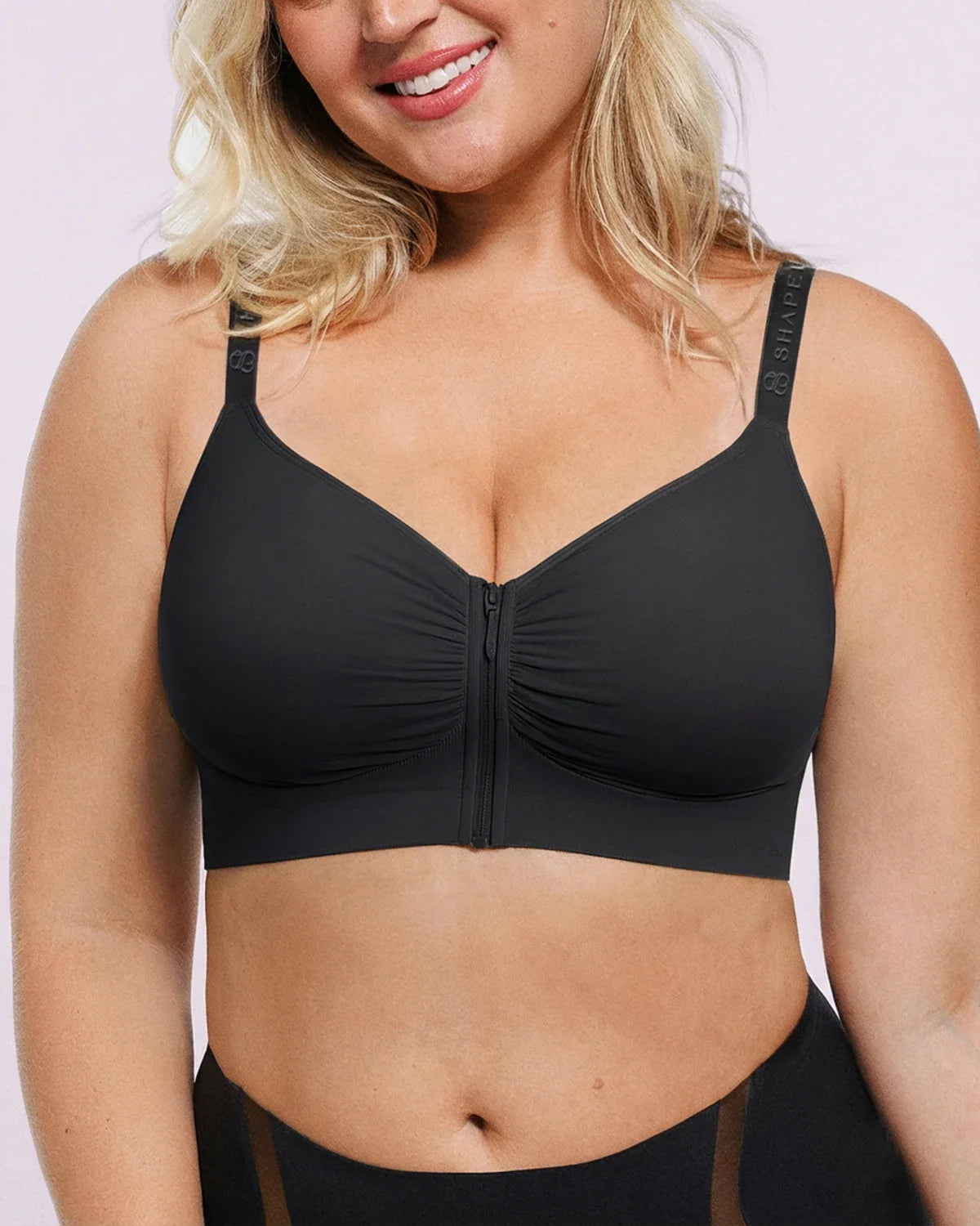 Bare Essentials™ Skin Flow Front-Zipper Wireless Bra