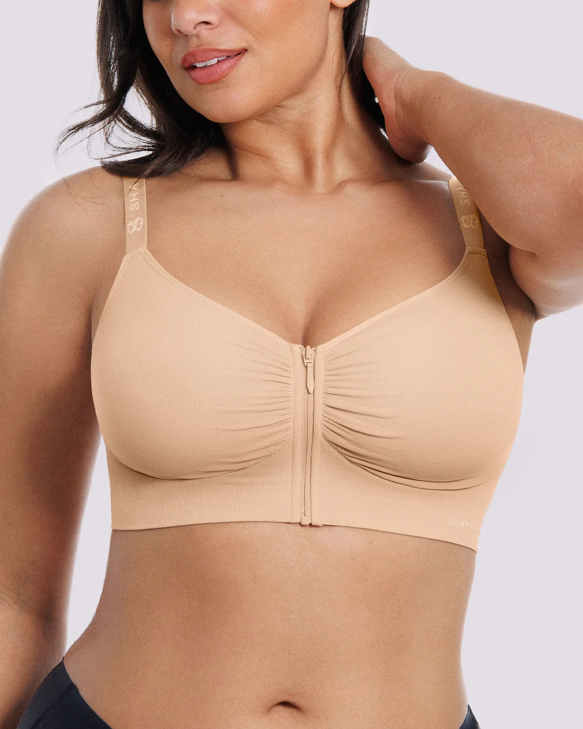 Bare Essentials™ Skin Flow Front-Zipper Wireless Bra