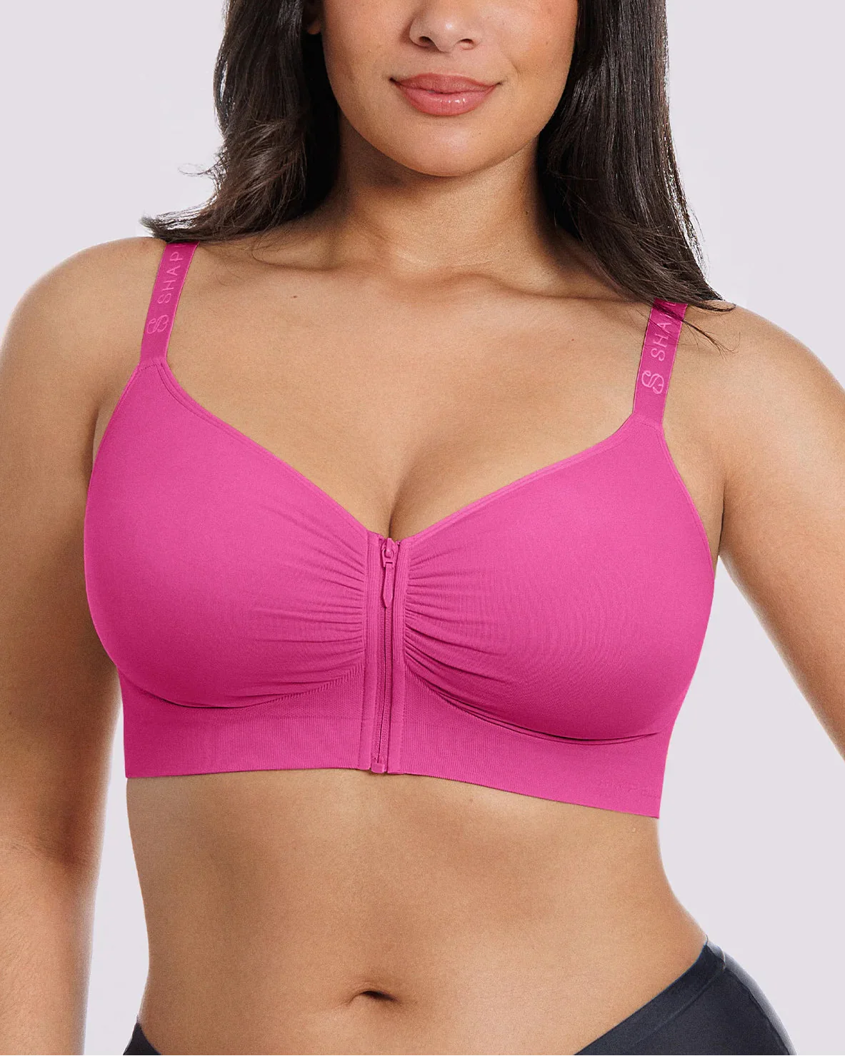 Bare Essentials™ Skin Flow Front-Zipper Wireless Bra
