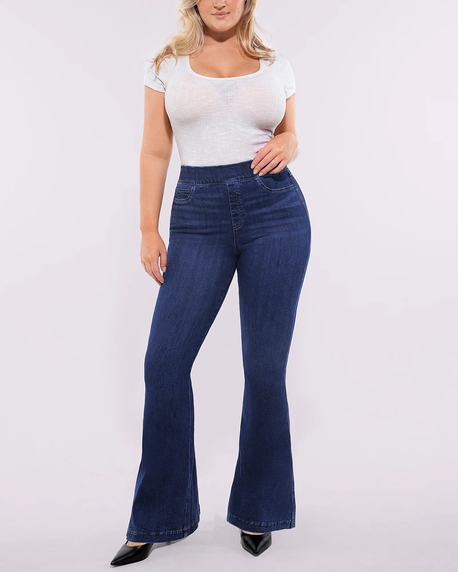 Bare Essentials™ AirSlim® High-Waisted Padded Hip Flare Jeans