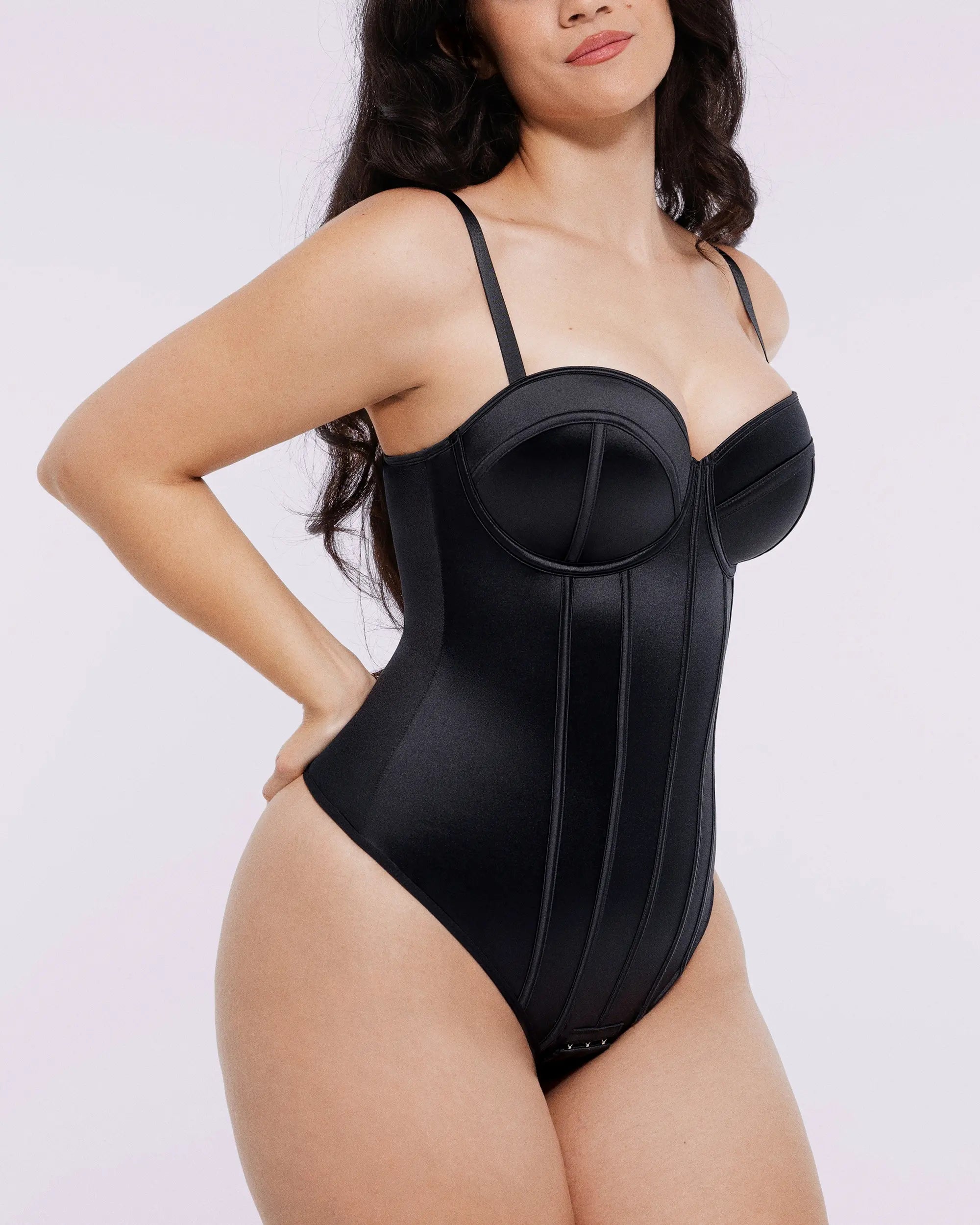 Bare Essentials™ AirSlim® Retro-style Cupped Bra-free Thong Bodysuit