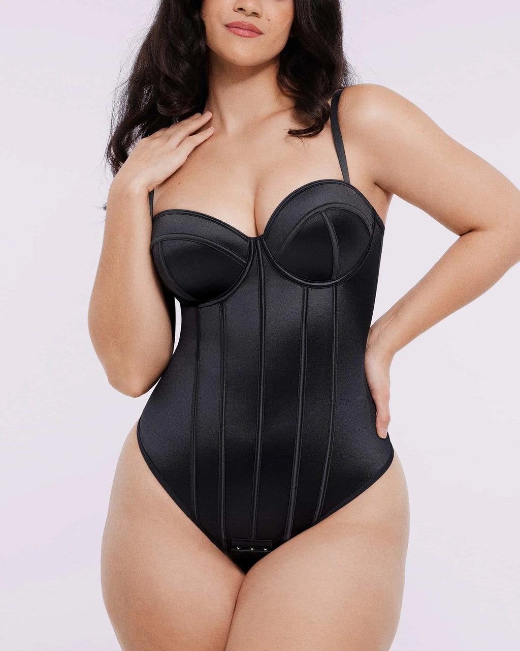 Bare Essentials™ AirSlim® Retro-style Cupped Bra-free Thong Bodysuit
