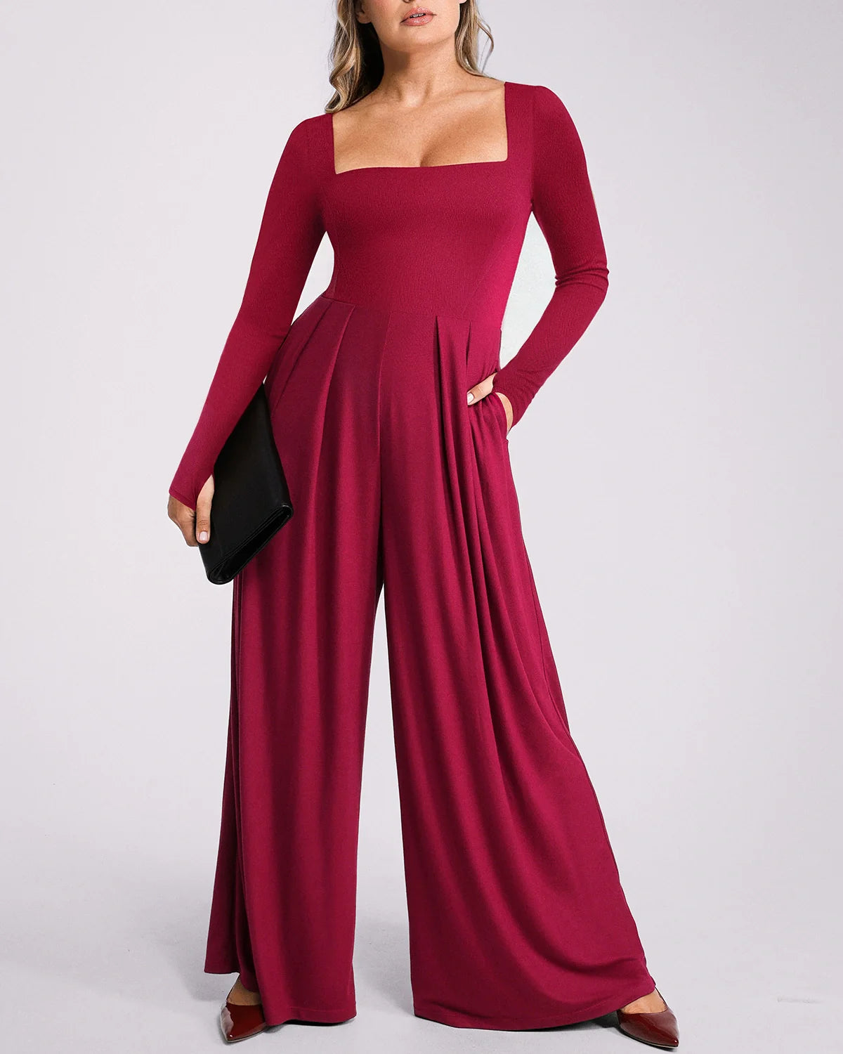 Bare Essentials™ AirSlim® Square Neckline Built-In Shaping Jumpsuit