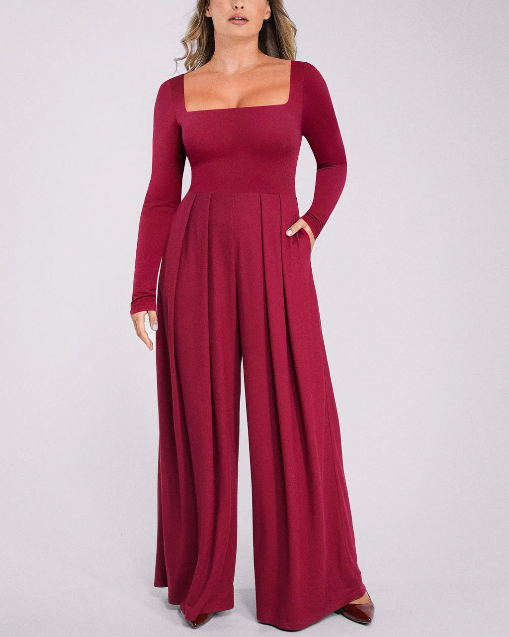 Bare Essentials™ AirSlim® Square Neckline Built-In Shaping Jumpsuit