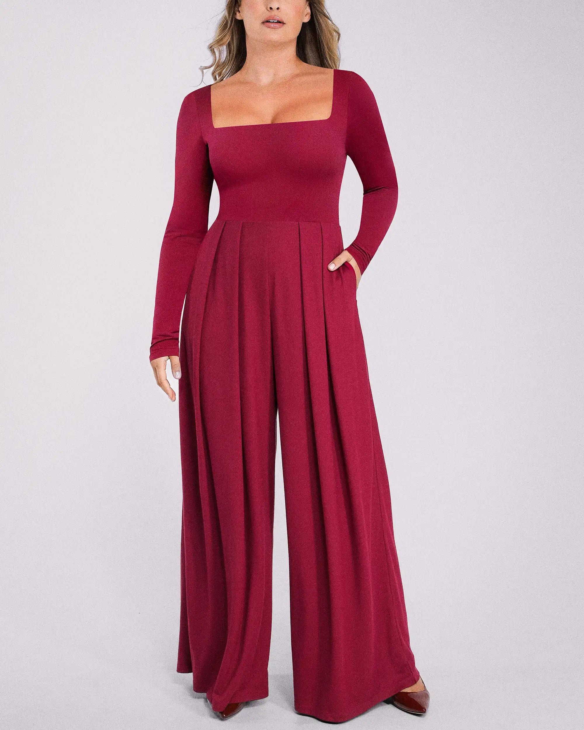 Bare Essentials™ AirSlim® Square Neckline Built-In Shaping Jumpsuit