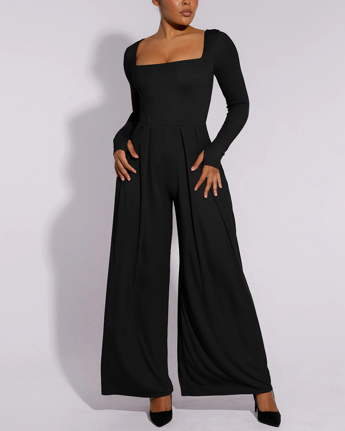 Bare Essentials™ AirSlim® Square Neckline Built-In Shaping Jumpsuit