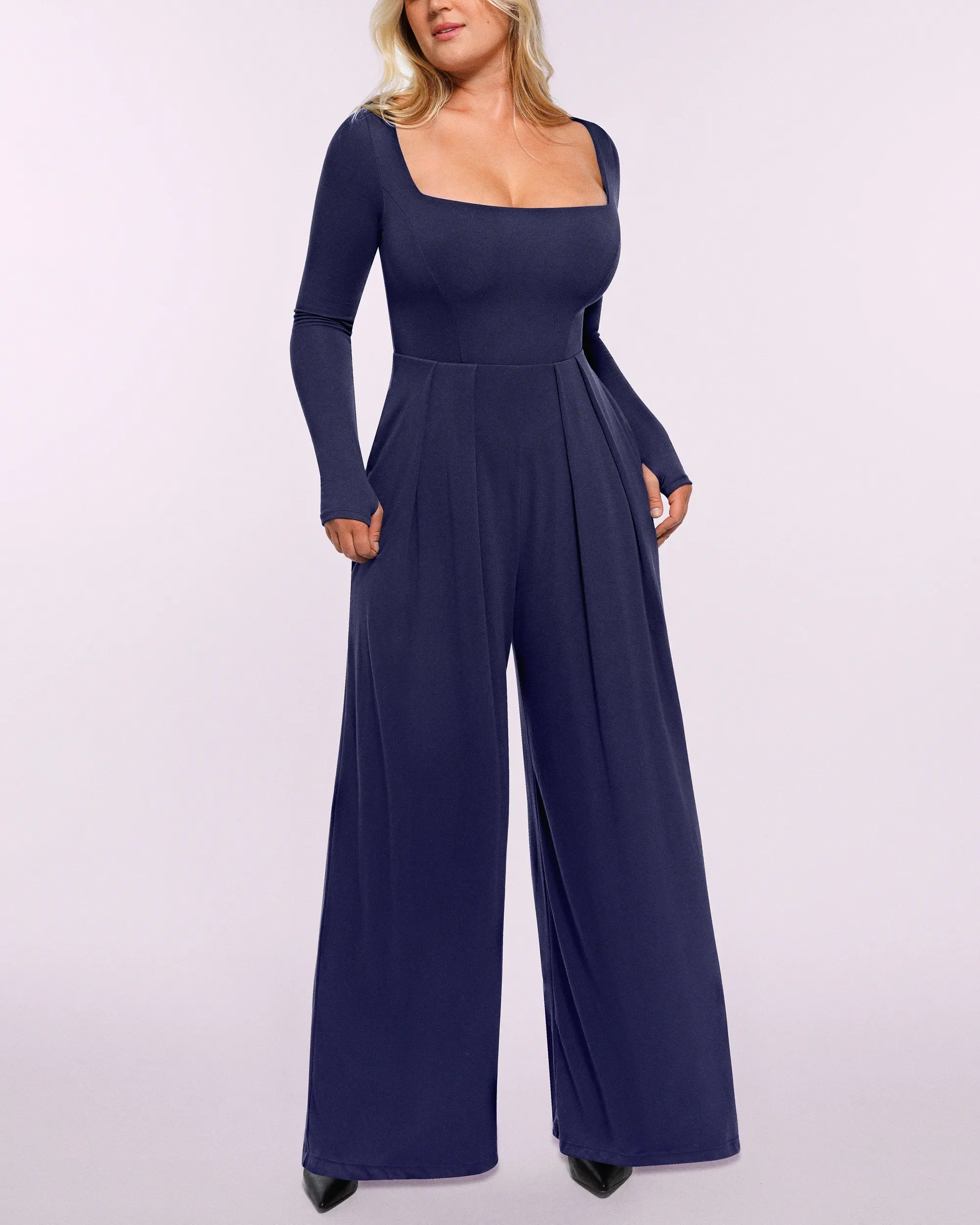 Bare Essentials™ AirSlim® Square Neckline Built-In Shaping Jumpsuit