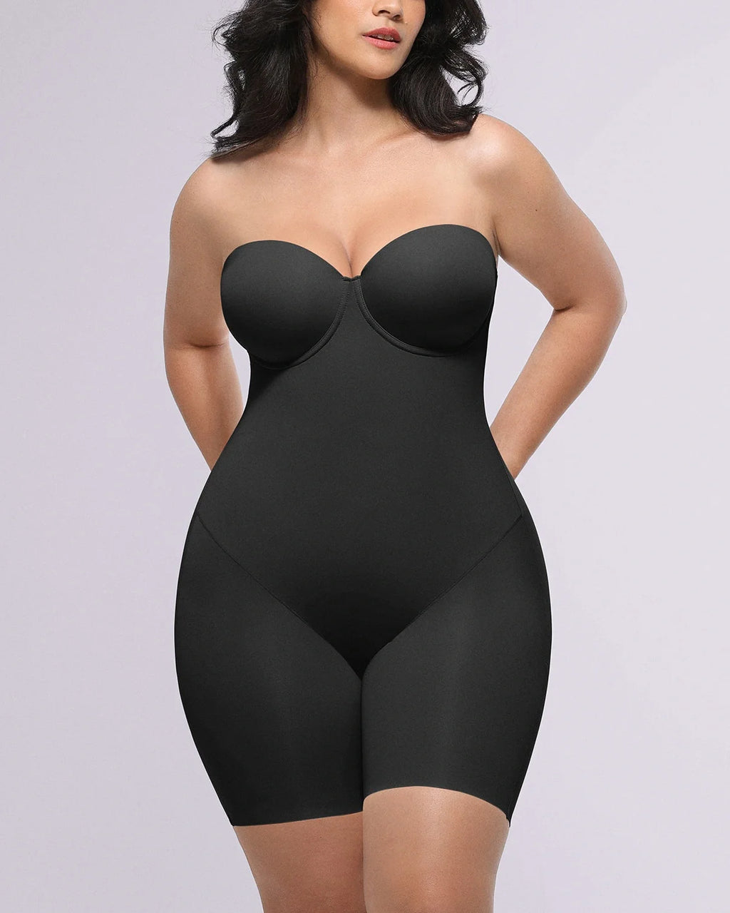 Bare Essentials™ AirSlim® Strapless Mid Thigh Bodysuit