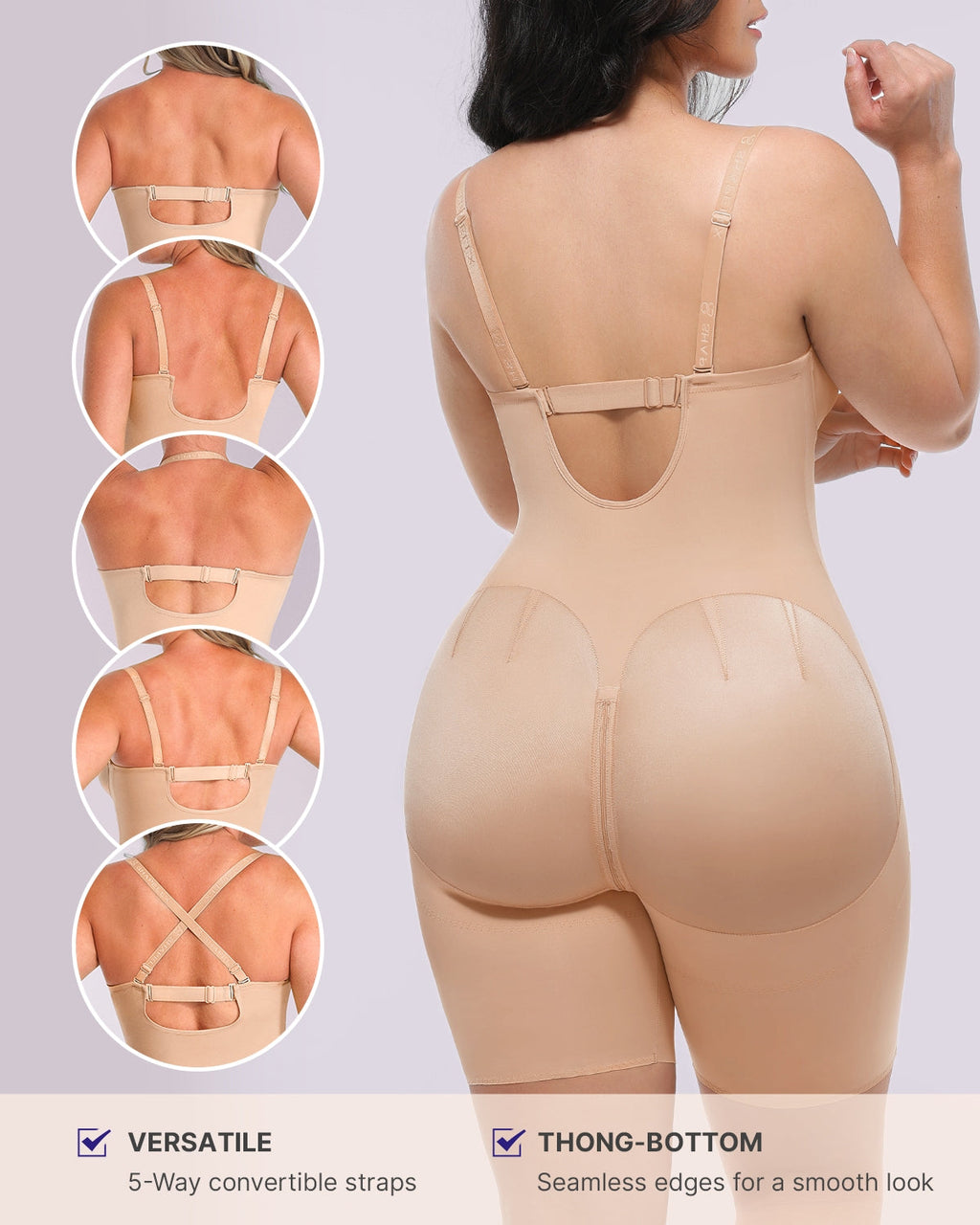 Bare Essentials™ AirSlim® Strapless Mid Thigh Bodysuit
