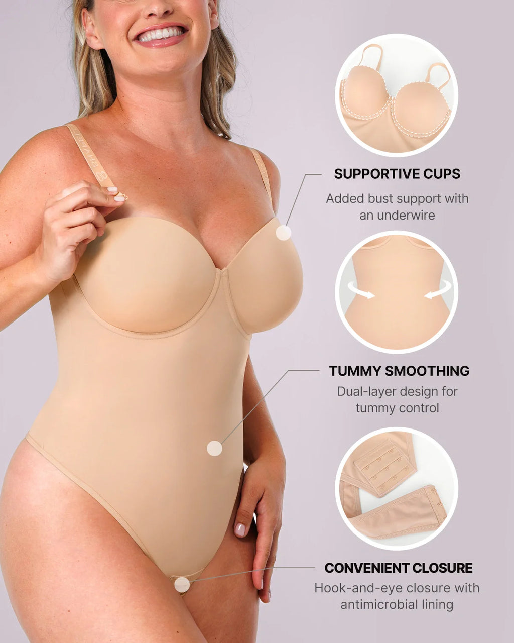 Bare Essentials™ AirSlim® Strapless Thong Bodysuit