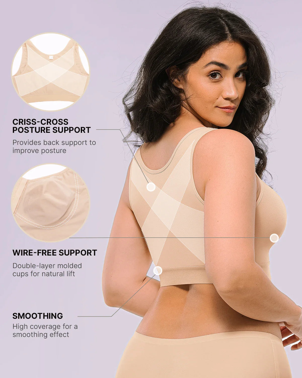Bare Essentials™ AirSlim® Unlined Wireless Back Support Bra