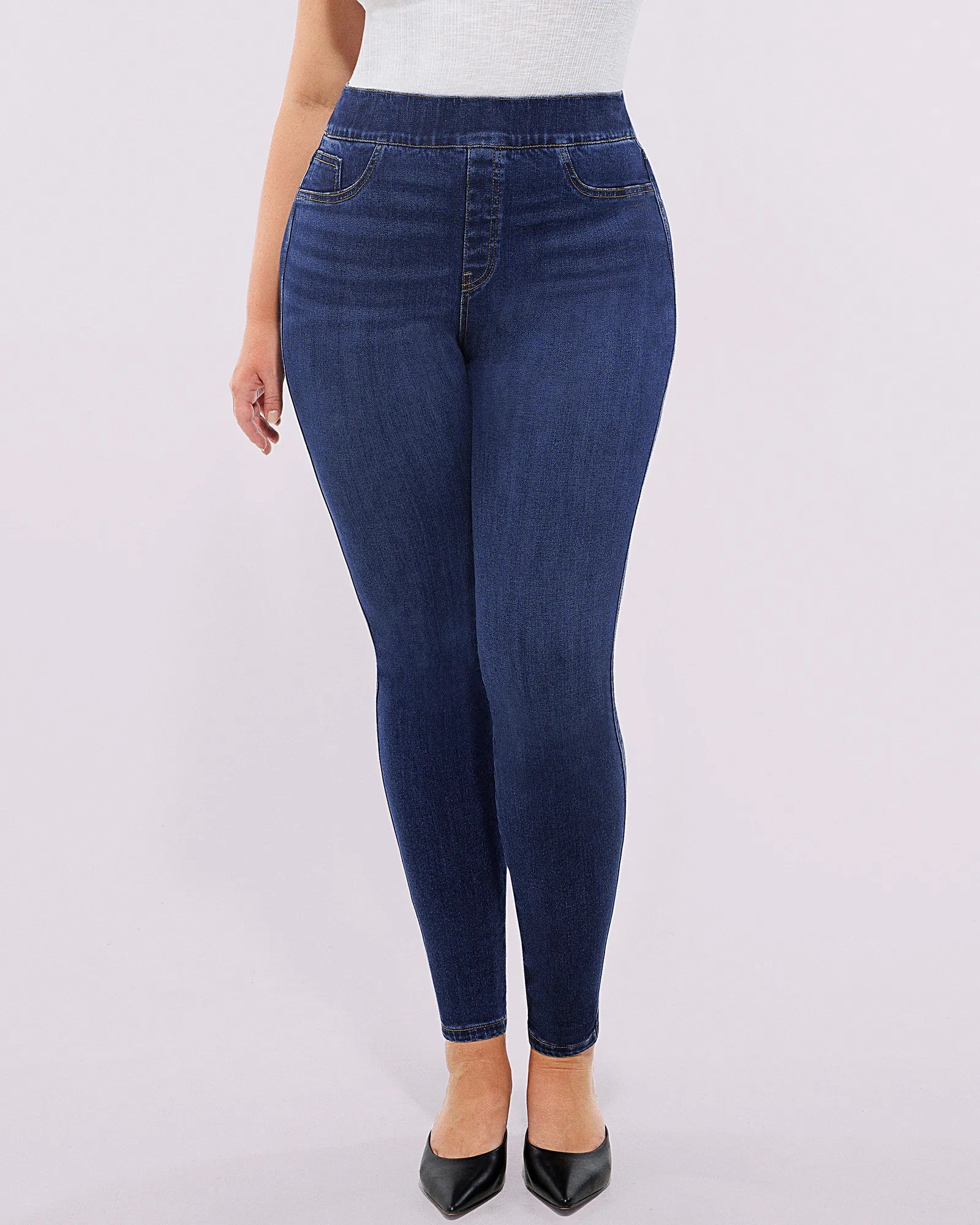 Bare Essentials™ High-Waisted Padded Hip Skinny Jeans