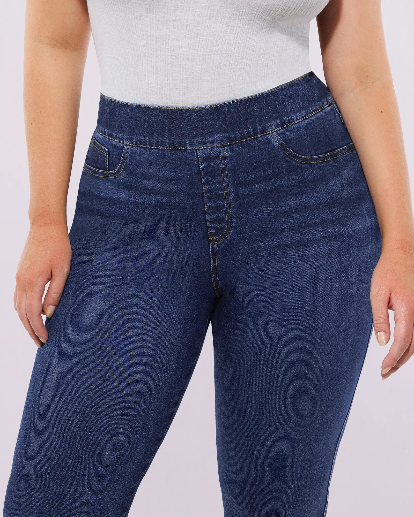 Bare Essentials™ High-Waisted Padded Hip Skinny Jeans