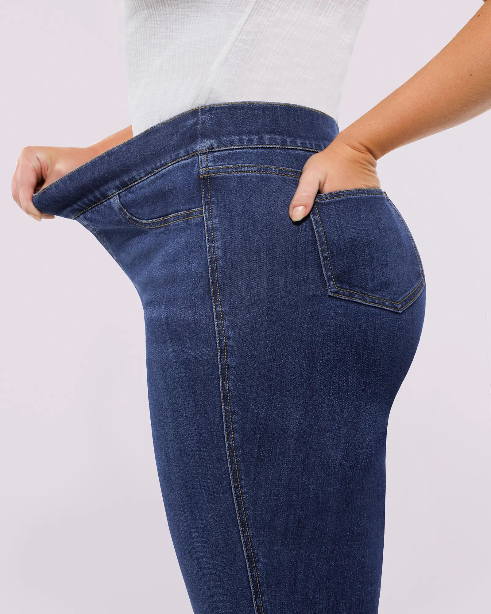 Bare Essentials™ High-Waisted Padded Hip Skinny Jeans