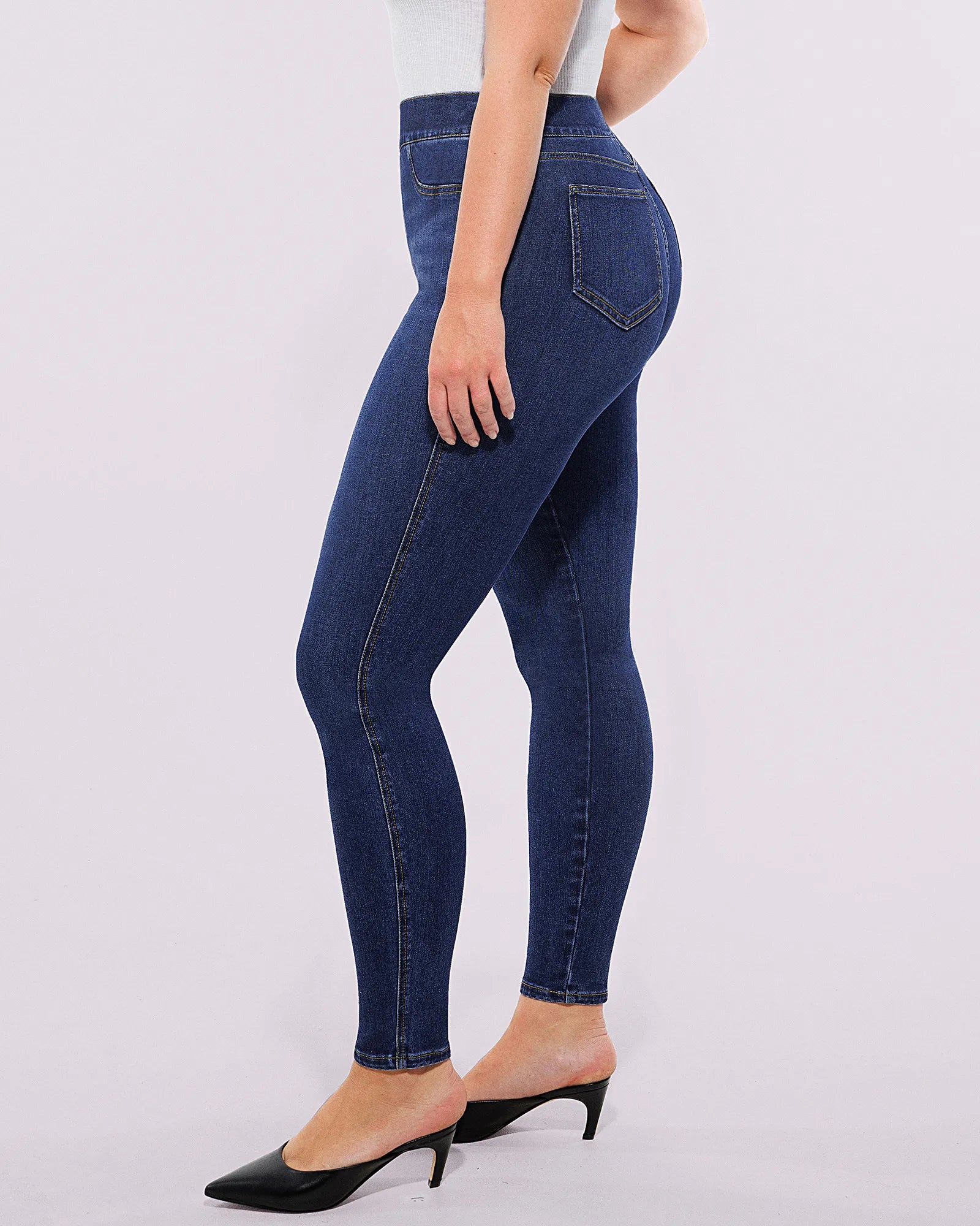 Bare Essentials™ High-Waisted Padded Hip Skinny Jeans