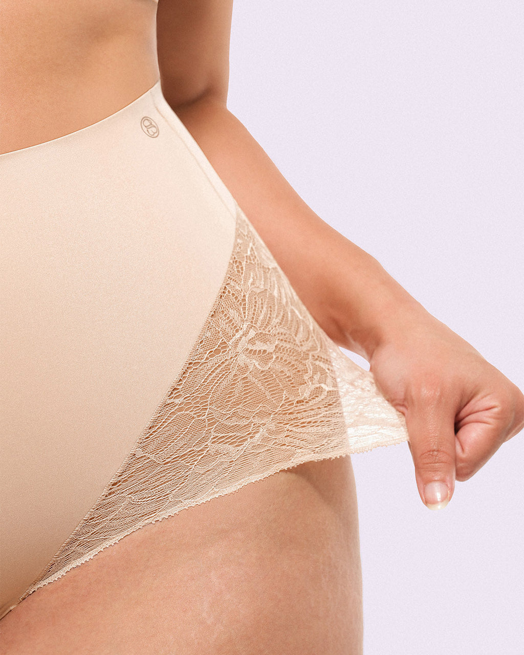 Bare Essentials™ MeshSmooth™ Mid-Waist Lace Brief