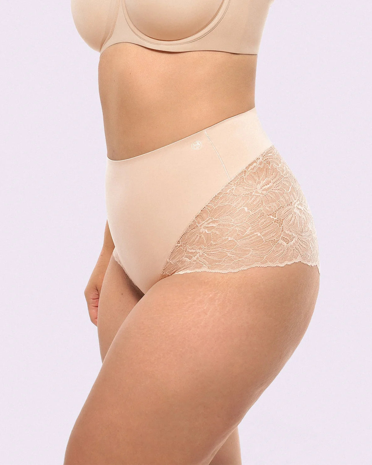 Bare Essentials™ MeshSmooth™ Mid-Waist Lace Brief