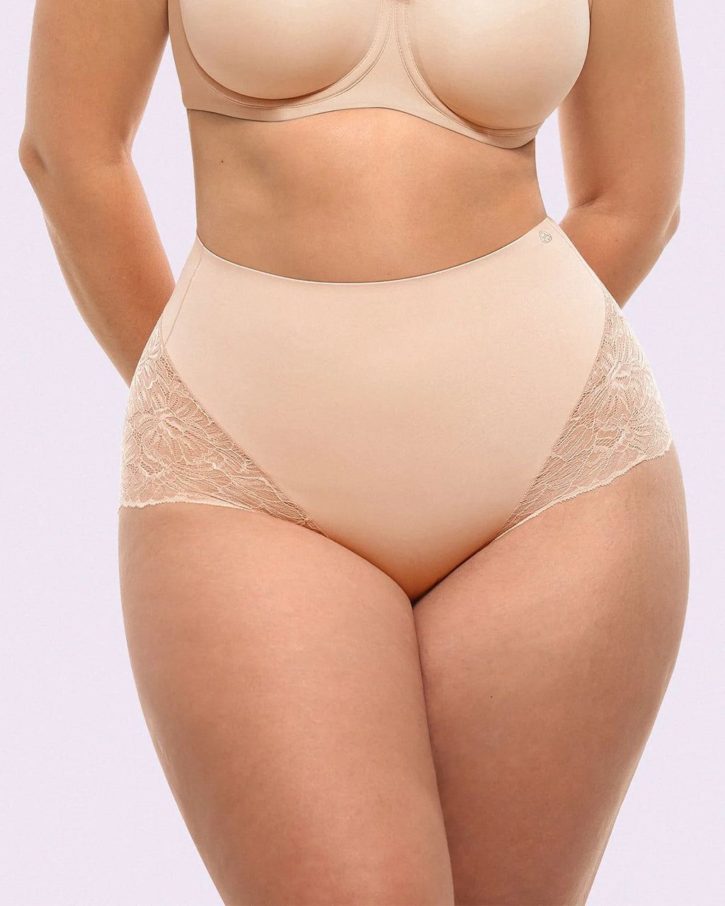 Bare Essentials™ MeshSmooth™ Mid-Waist Lace Brief