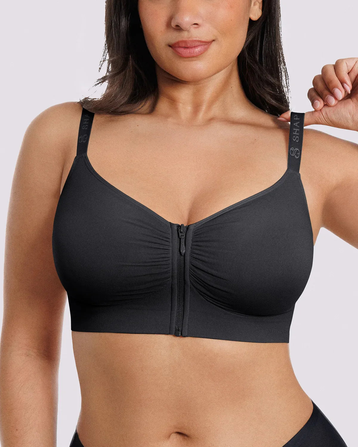 Bare Essentials™ Skin Flow Front-Zipper Wireless Bra