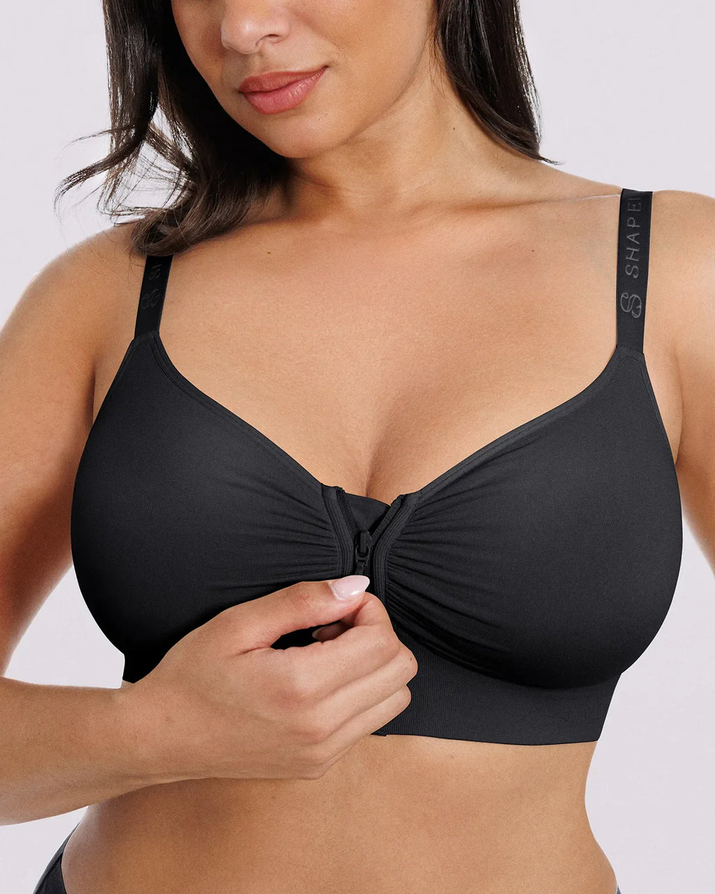 Bare Essentials™ Skin Flow Front-Zipper Wireless Bra