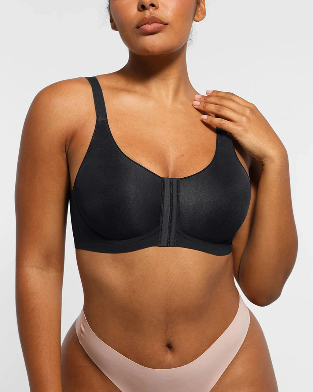 Bare Essentials™ Cream Touch™ Wireless Front-Hook Back Smooth Bra