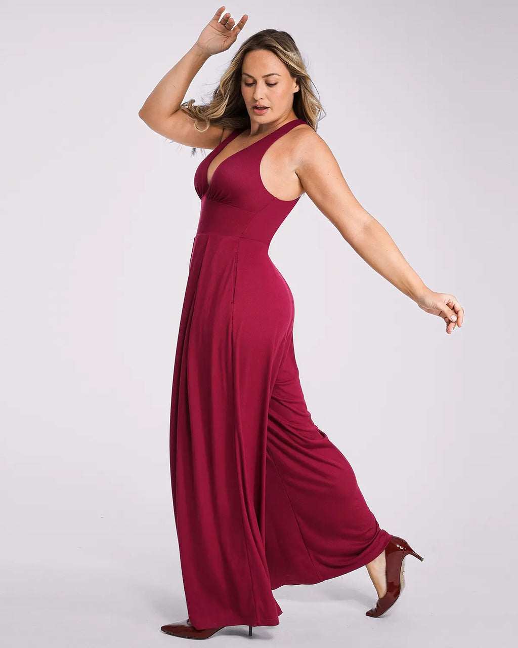 Bare Essentials™ AirSlim® Deep Plunge Built-In Shaping Jumpsuit