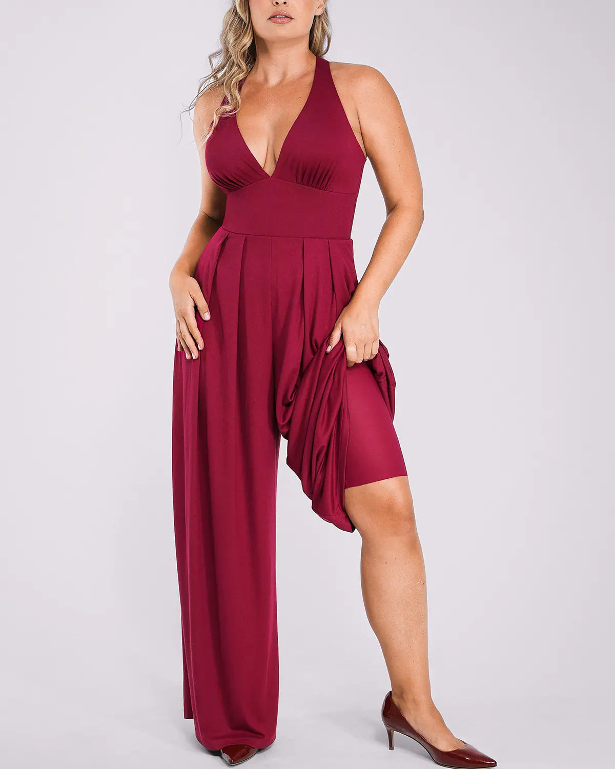 Bare Essentials™ AirSlim® Deep Plunge Built-In Shaping Jumpsuit