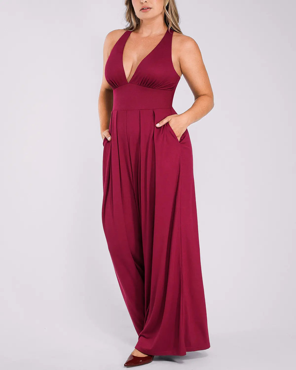 Bare Essentials™ AirSlim® Deep Plunge Built-In Shaping Jumpsuit