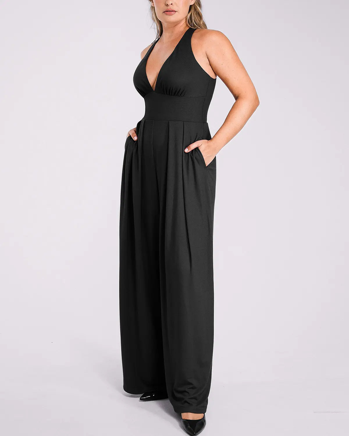 Bare Essentials™ AirSlim® Deep Plunge Built-In Shaping Jumpsuit