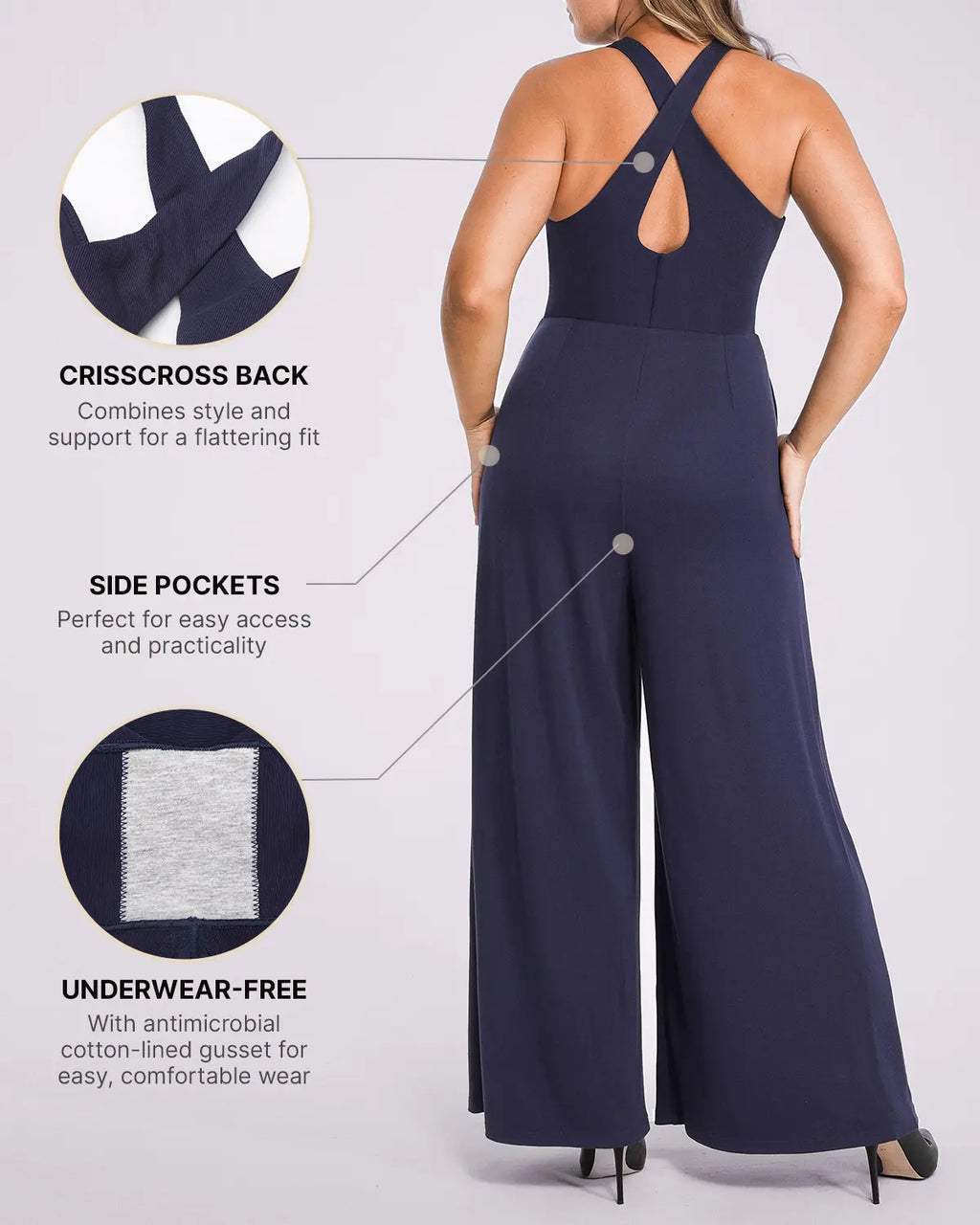 Bare Essentials™ AirSlim® Deep Plunge Built-In Shaping Jumpsuit