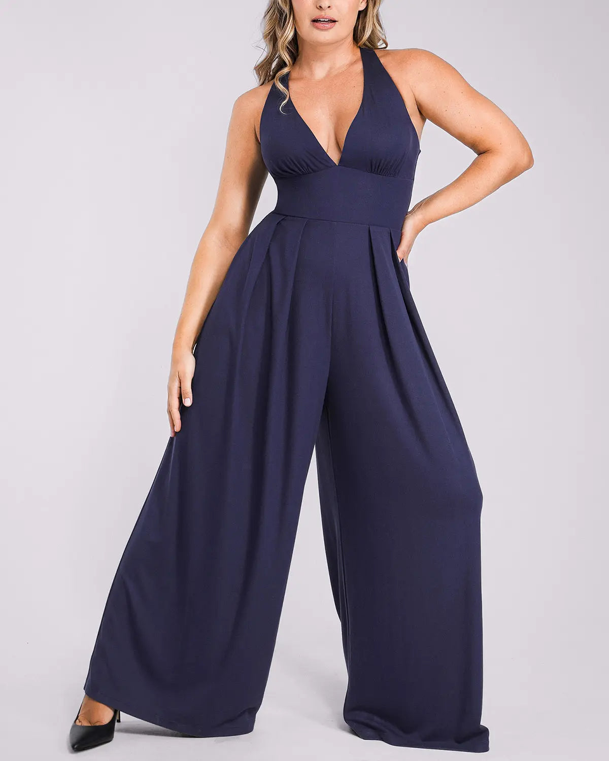 Bare Essentials™ AirSlim® Deep Plunge Built-In Shaping Jumpsuit