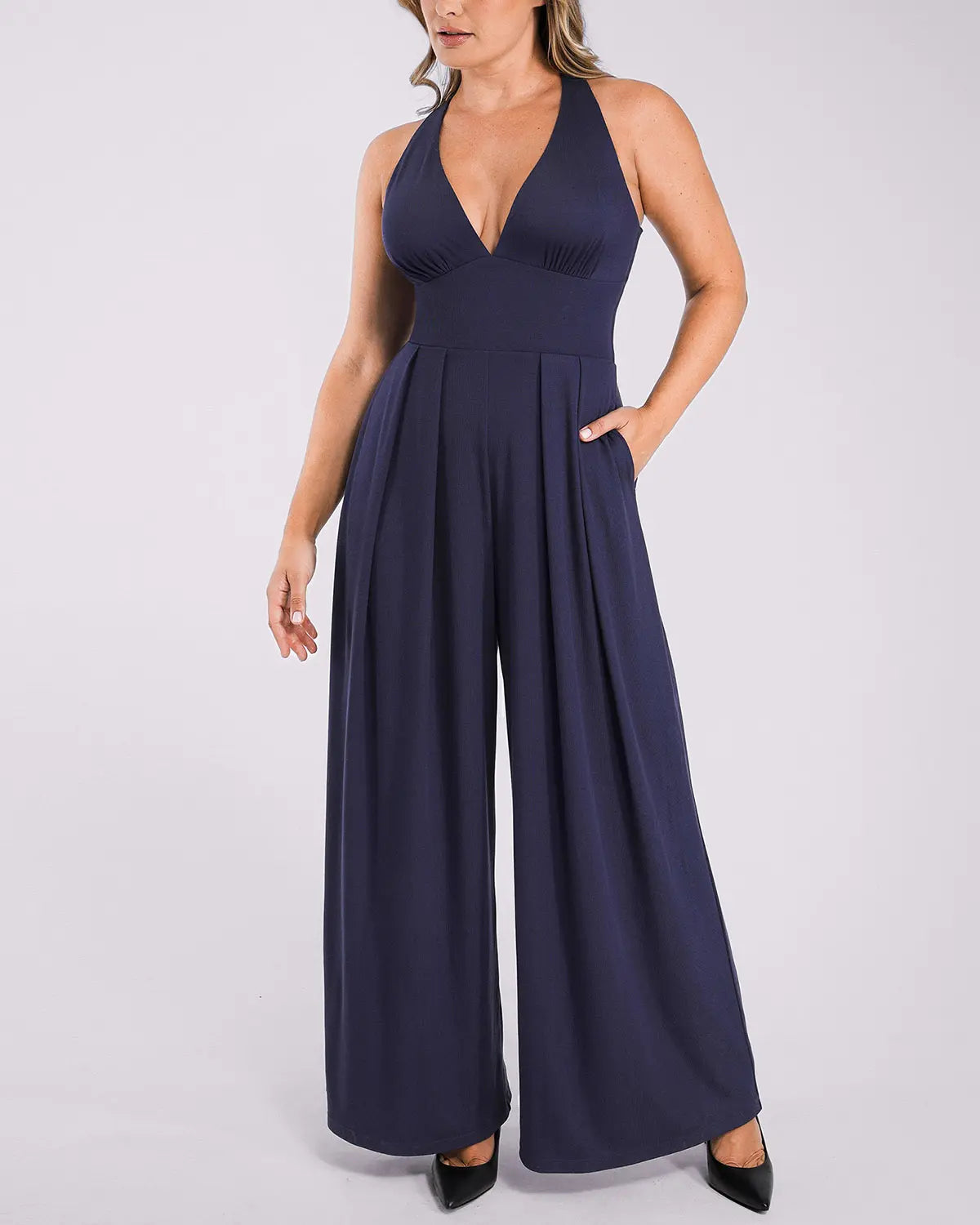 Bare Essentials™ AirSlim® Deep Plunge Built-In Shaping Jumpsuit