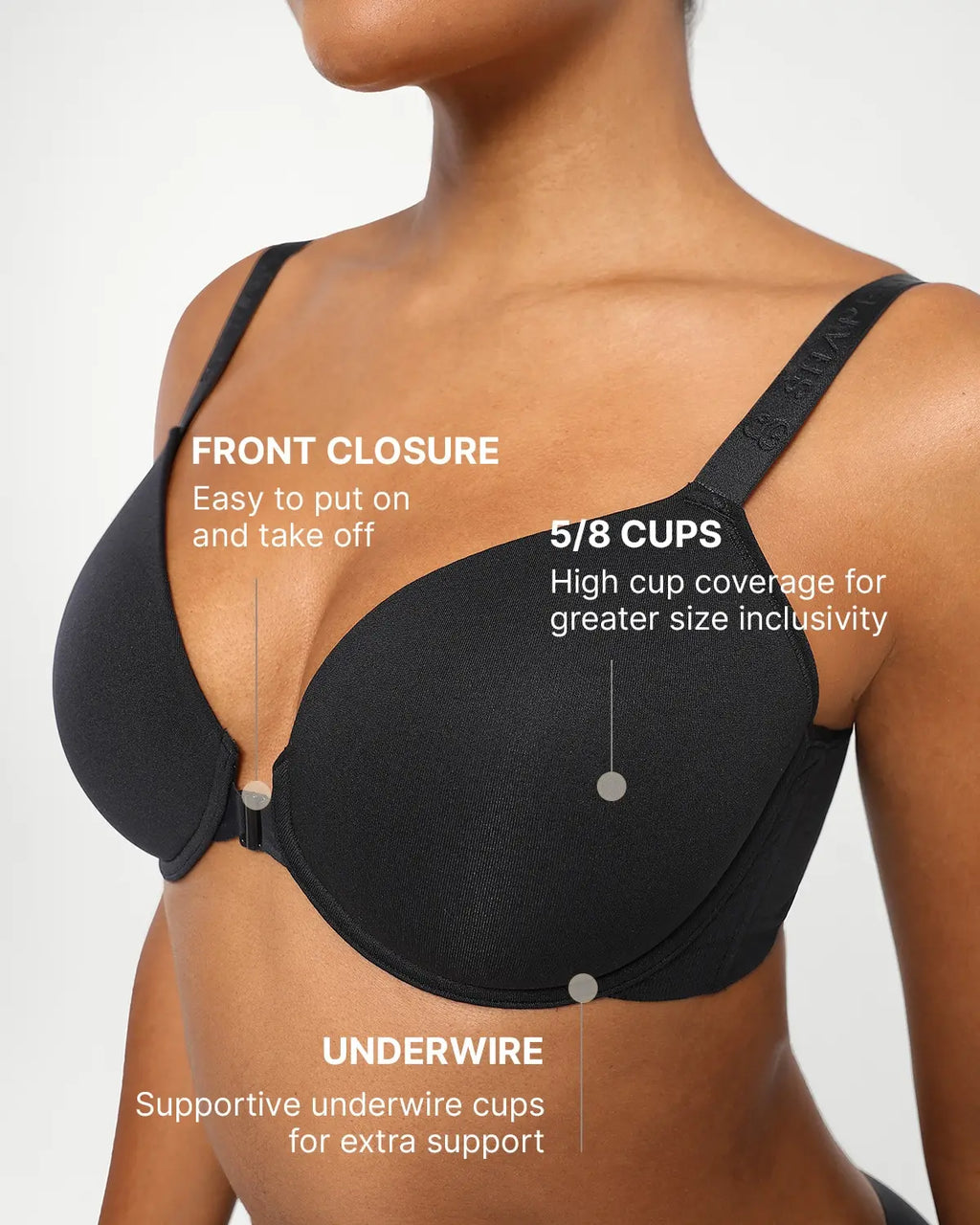 Bare Essentials™ Skin Flow Front Close Underwired T-Shirt Bra
