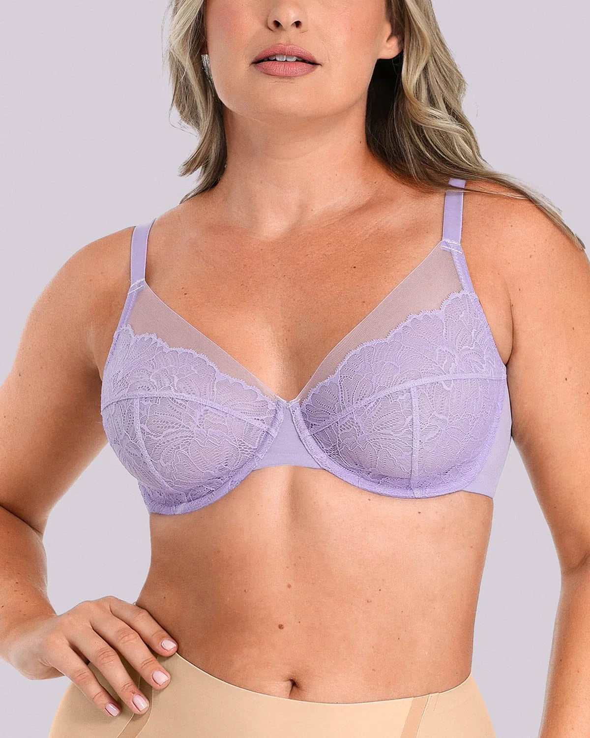 Bare Essentials™ AirSlim® Unlined Lace Underwired Uplift Bra