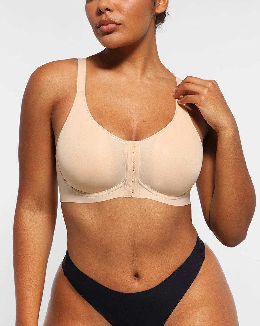 Bare Essentials™ Cream Touch™ Wireless Front-Hook Back Smooth Bra